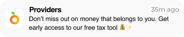 Providers Tax Pre-Launch Push Notification